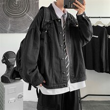 复古港风情侣牛仔外套春秋季百搭夹克2021新款潮流上衣 W1479-P56，男装夹克，星座512-4
