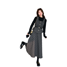 新款已出货复古格纹三件套2C007-2600-P225-K368(送腰带），女装套装/套裙，2C007