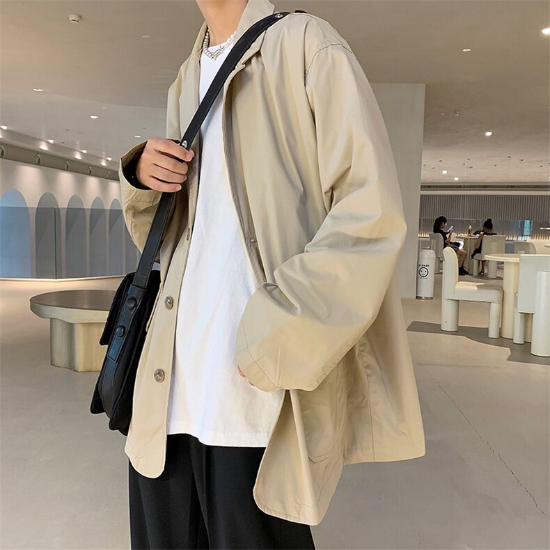 新款ins日系复古简约宽松通勤港风休闲薄款西装男夹克W1384-P47,男装夹克,星座512-2