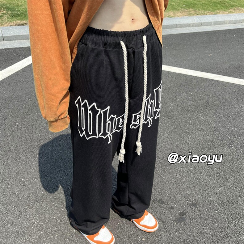 XZ616秋季宽松百搭华夫格发泡麻绳休闲裤TY382P50控65,男装休闲裤,星座512A（原616）