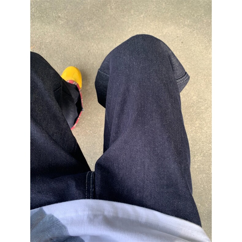 【有货】美式格子拼接卷边牛仔裤男女阔腿裤子NZ011LL-特P48,男装牛仔裤,星座1007（原301D）