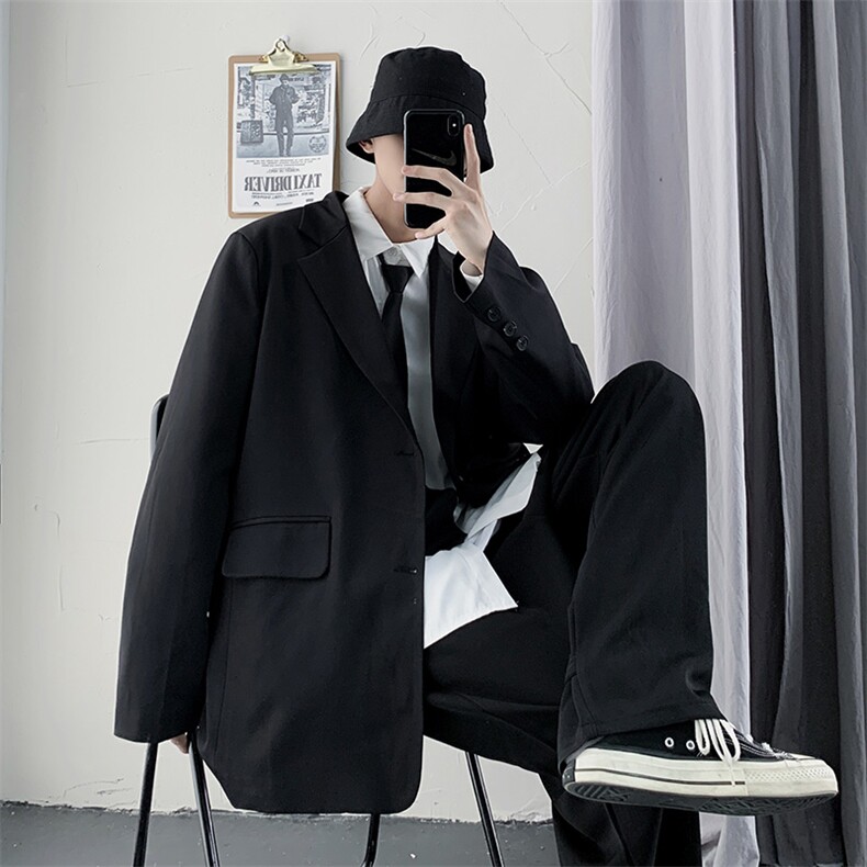 秋季休闲小西服男装外套西服男XF001-P70控128黑色尺码到4XL，男装西服，星座210-1