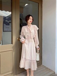 夏季新款小碎觉花连衣裙，女装连衣裙，格瑞琪