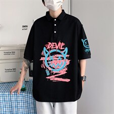 PL57178-P35翻领短袖polo衫男大码胖子半袖t恤男有领保罗衫模特,男装Polo衫,电商A040