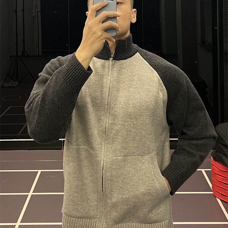 高品质秋冬男士重磅撞色拉链毛衣开衫外套网络图,男装针织衫/毛衣,星座410-7