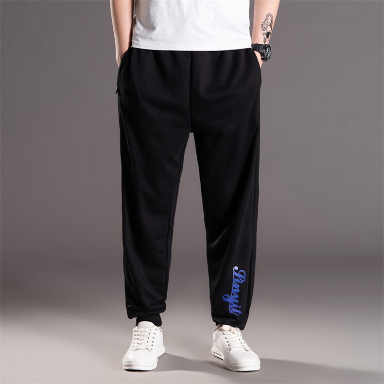 新款男士运动裤宽松弹力潮款休闲裤阔腿缩口裤加肥大码5965款，男装休闲裤，星座802