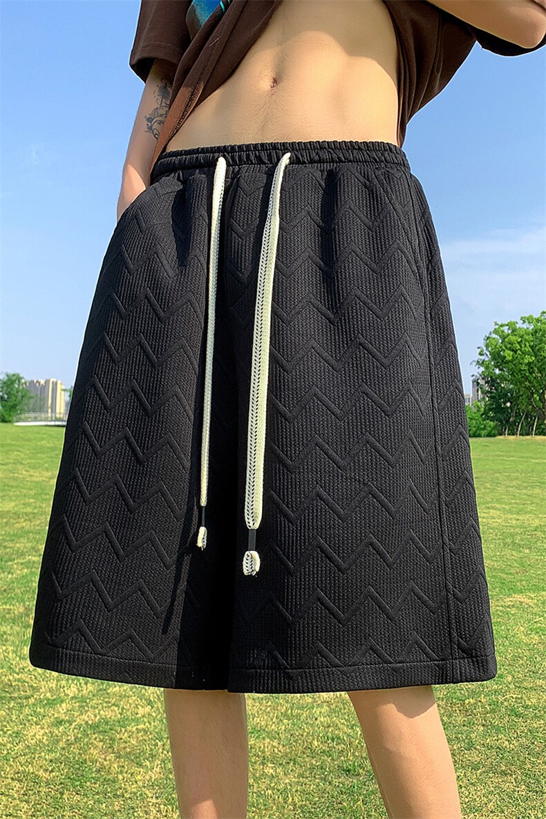 重磅肌理感提花五分短裤男夏季休闲运动篮球裤XZ514-2-1535-P38,男装牛仔裤,星座514-2(原B239)