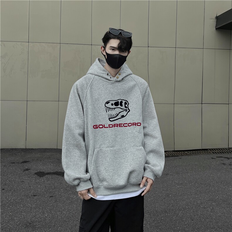 美式440克华棉纽扣印花连帽卫衣秋冬直播潮男棉套头外套GW01A-P65,女装短外套,星座216(原A116)