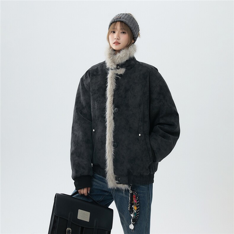 麂皮绒扎染座山雕棉服美式设计感重磅情侣外套A170-M900-TP108,男装棉衣,电商A170