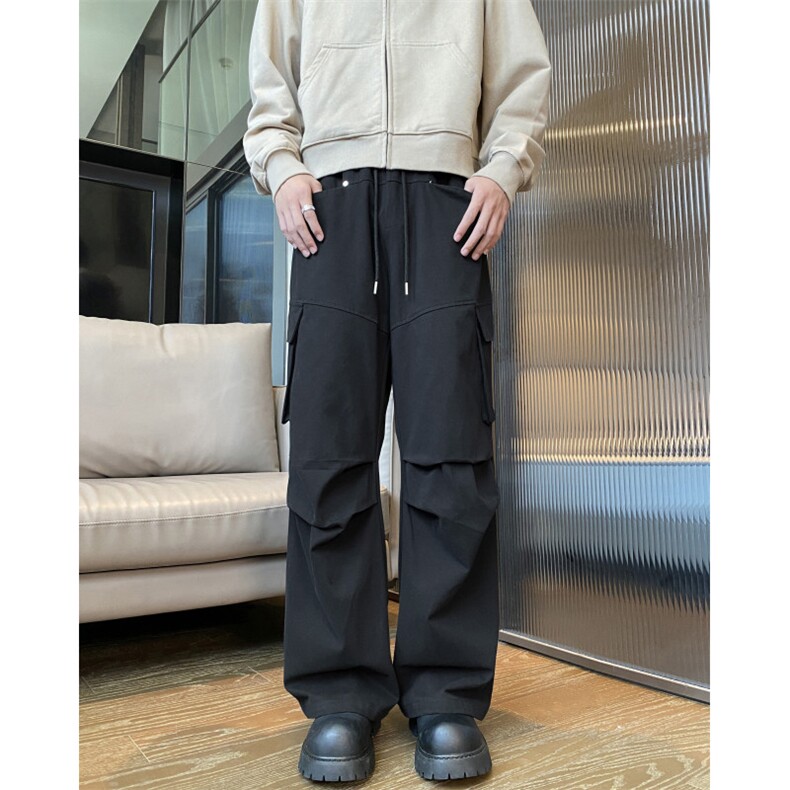 抖音品质美式高街cleanfit褶皱宽松工装裤B315-K24270-特p40控78,男装工装外套,电商B315