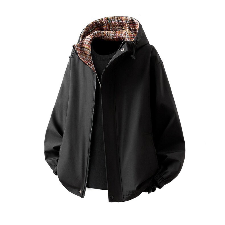 可二开小香风拼接面料大码M-5XL夹克聚酯纤维JK78079P75控118，男装夹克，星座227-7