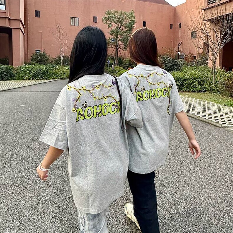 万针全刺绣工艺高品质260克双纱纯棉美式高街短袖T恤特P33,男装T恤,电商A486-1
