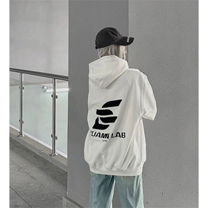 抖音得物 高品质印花连帽卫衣 秋冬装美式宽松连帽纯色卫衣ADL122图片