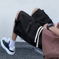 工装短裤男夏季多口袋宽松休闲中裤美式高街运动五分裤E1122-p38，男装牛仔裤，星座1008-2