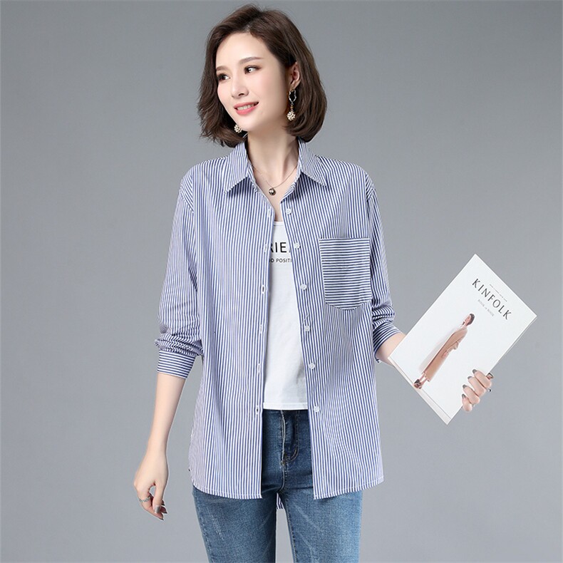 衬衫时尚潮流自然舒适长袖纯色,女装衬衫,小林双子