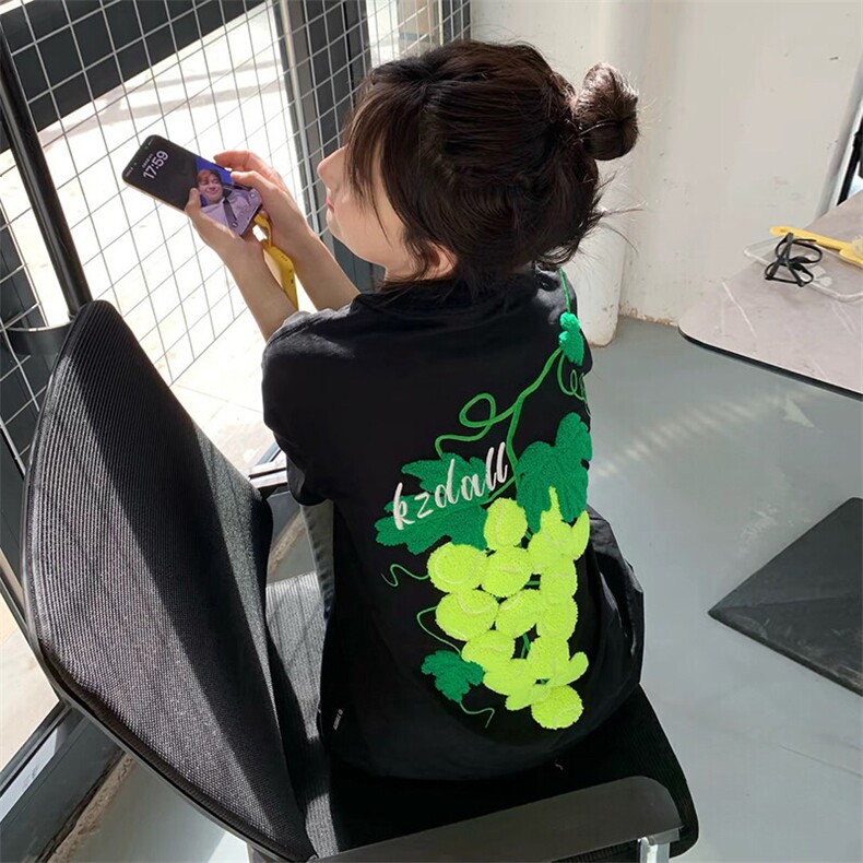 特殊工艺网球毛巾刺绣高品质260克双纱纯棉美式高街短袖T恤,男装T恤,电商A486
