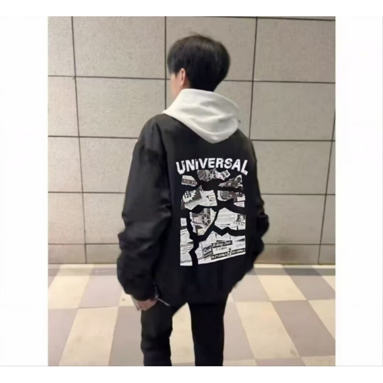 1506A/GC60/P40.9美式纯色夹克棒球服男春秋潮流情侣新款外套图片