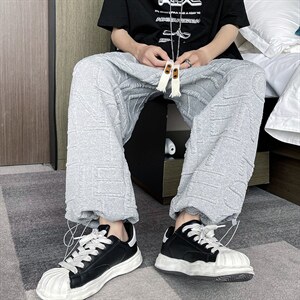 夏季高品质新款束脚裤直筒胖子宽松编制裤绳裤子DK7869-P49控68图片