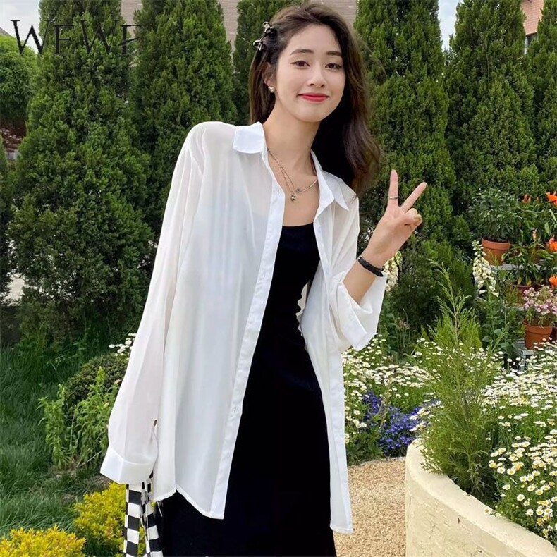 衬衫女2025春夏新款韩版长袖宽松显瘦纯色衬衣薄防晒外套上衣,男装防晒衣,星座1210-1