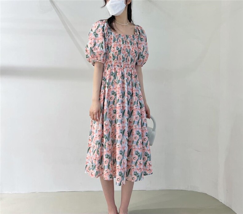 上半身打揽连衣裙，女装连衣裙，Must Bloom绽放