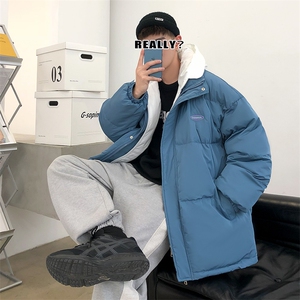 港风ins撞色拼接拼料厚款保暖连帽情侣棉服 A071-Y281-P130图片