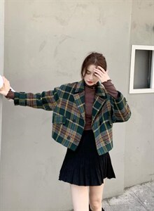 【现货】短款格子外套,其它,芷炫