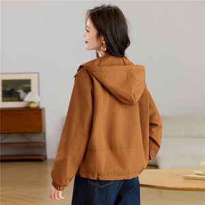 现货2025新款加棉加厚女士休闲保暖连帽棉衣棉服图片