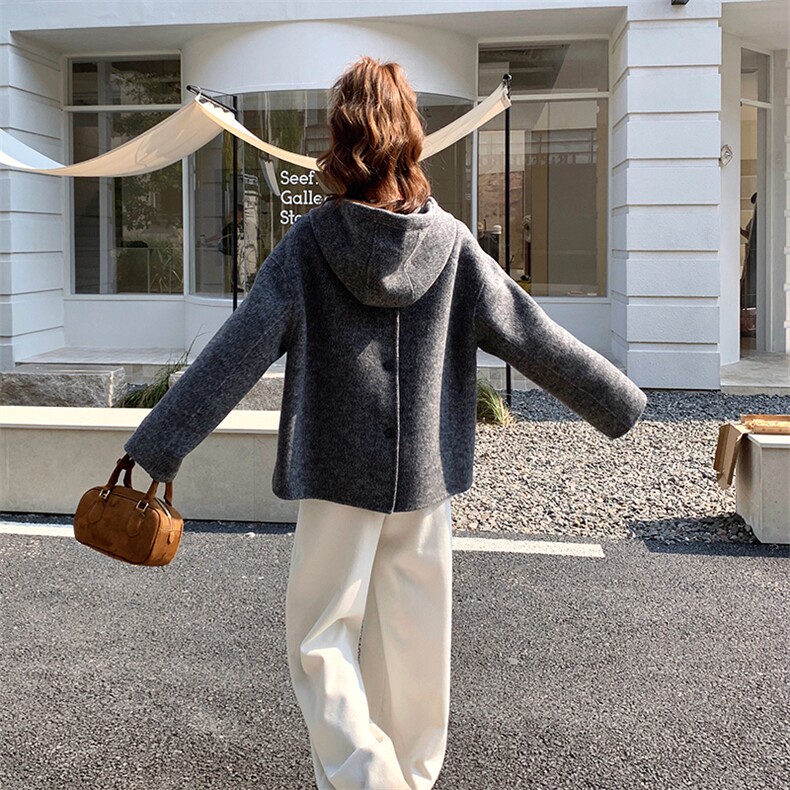 【有货】卫衣款双面呢外套2D012-910-P265-K378,女装羊绒大衣,2D012