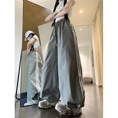 阔腿裤男女韩版潮流三条杠拼色休闲裤2025秋冬ins长裤K6684-P41，男装休闲裤，星座412-3