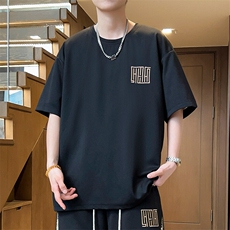 夏季男士短袖T恤刺绣圆领体恤上衣潮汗衫青年宽松A266-T177-P20，男装T恤，电商A266
