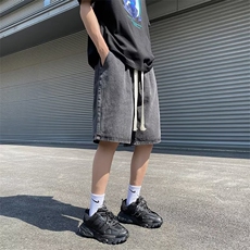 美式vibe裤子高街短裤牛仔裤男设计感小众拉链裤DK716P32，男装牛仔裤，星座1116-2