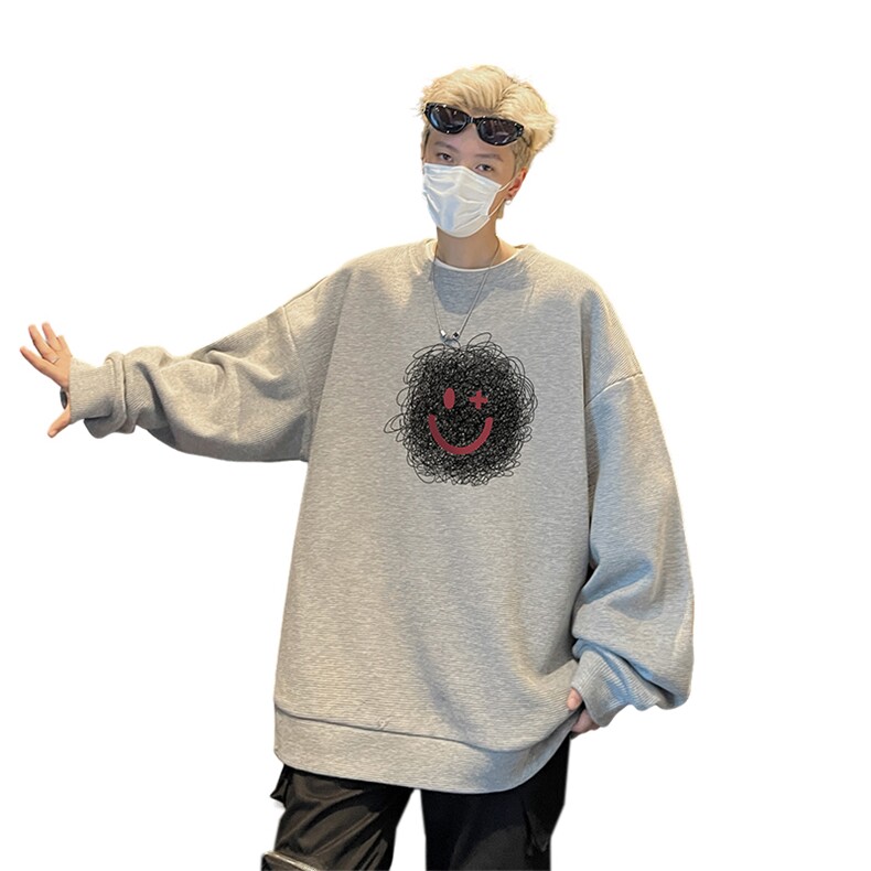 华夫格！华夫格上衣男圆领华夫格卫衣男大码长袖t恤男HY213-特P23,男装T恤,电商B367