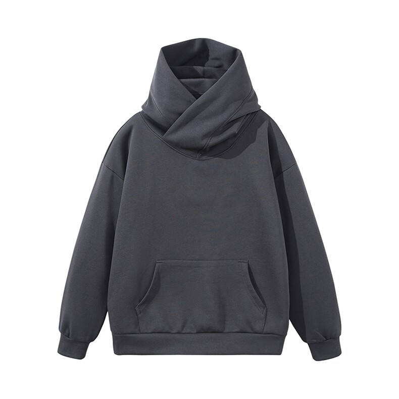 抖音得物二开美式高街重磅宽松结构工艺防风高领连帽卫衣外套W67，男装卫衣，电商A486-1