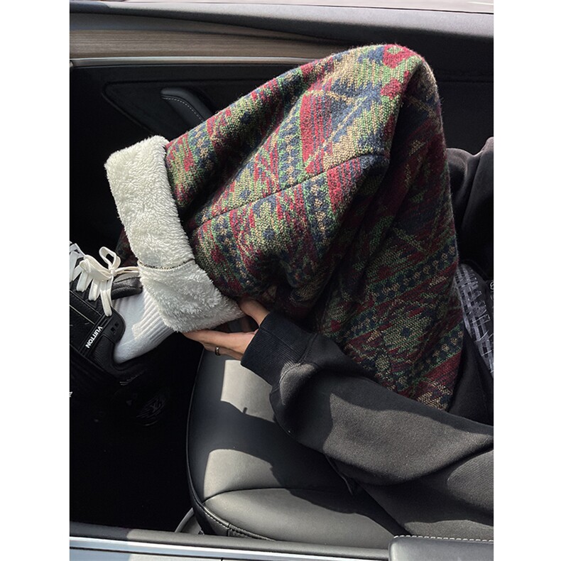 8XL-M羊羔绒裤子男冬季加绒加厚民族风重磅针织棉裤大码KZ023P78，男装棉裤，电商B312