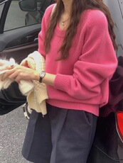 毛衣女宽松慵懒风秋冬百搭韩版针织打底衫内搭上衣，女装羊毛衫，思途羊绒