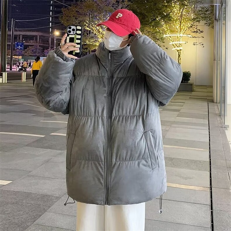 秋冬季高级棉服男生立领宽松大码棉衣港风复古袄子外套,男装棉衣,星座1013