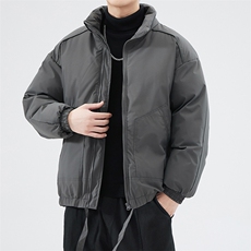 现货冬季美式休闲加厚雪山外套夹克立领纯色三防户外工装棉服，男装夹克，电商A486-1