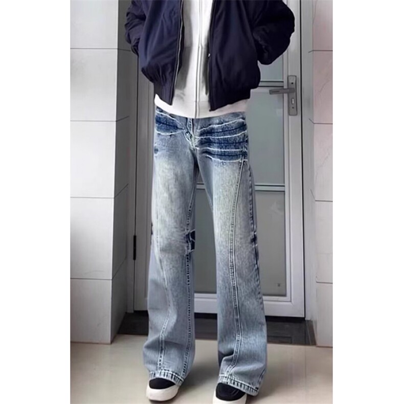 【008】牛仔裤男乞丐破洞补丁刮烂小脚长裤A079-NG980-P45,男装牛仔裤,电商A079