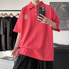 港风polo衫休闲潮大码情侣男女风翻领短袖T恤DP7034P35控，男装Polo衫，星座227-7
