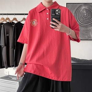 港风polo衫休闲潮大码情侣男女风翻领短袖T恤DP7034P35控图片