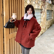 9850款P335-K468毛呢外套+90绒白鸭绒新款，女装毛呢外套，2C011