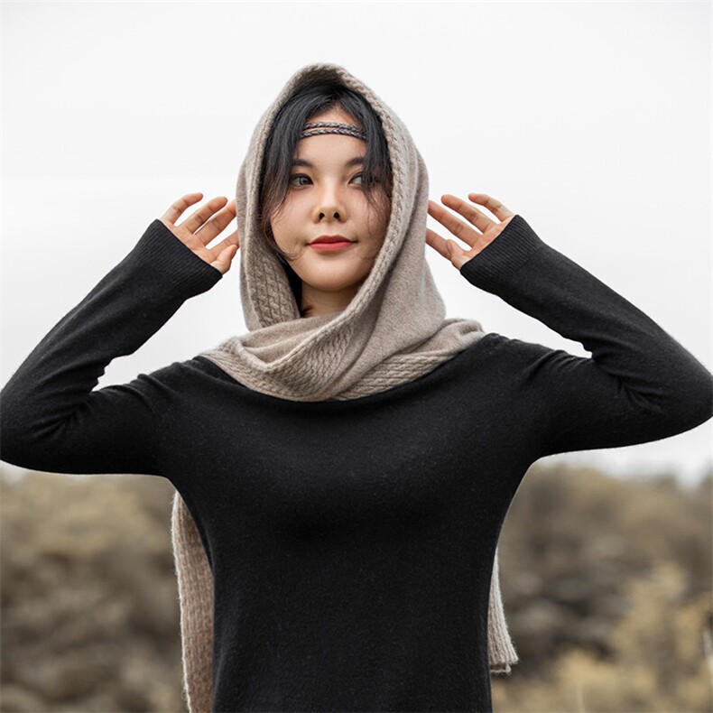 时尚百搭法式简约纯色山羊绒针织帽子温暖舒适和发型,饰品帽子,万品羊绒
