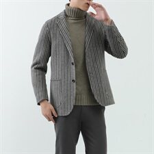 真模Y8665P315控428秋冬阿尔巴卡双面羊绒条纹西装外套毛呢大衣，男装毛呢大衣，电商D230