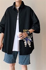 ！夏款港风冰丝衬衣男黑寸衫男白短袖衬衫男DXC285-P30，男装衬衫，电商B371