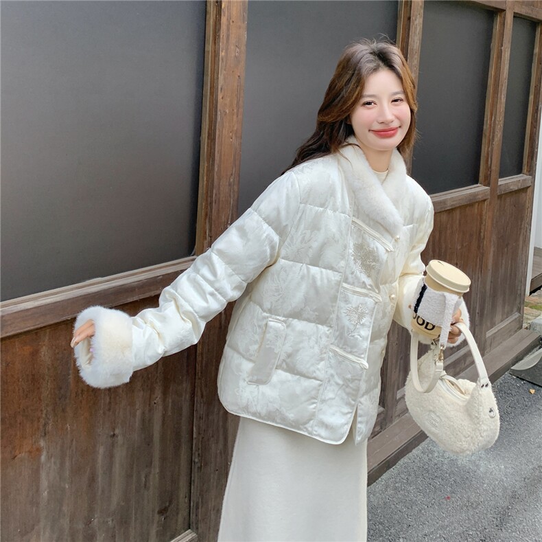 2026冬季羽绒服短款新中式50白鸭绒RF2C290-7801#-P295-K399,女装羽绒服,2C290