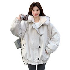新款！赵露思同款真狐狸毛派克服工装外套2C133-6005-P275-K398，女装派克服，2C133