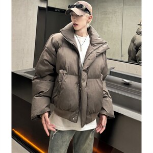 美式复古黑色立领面包服棉衣冬季加厚外套潮牌短款棉服MY98-P118图片