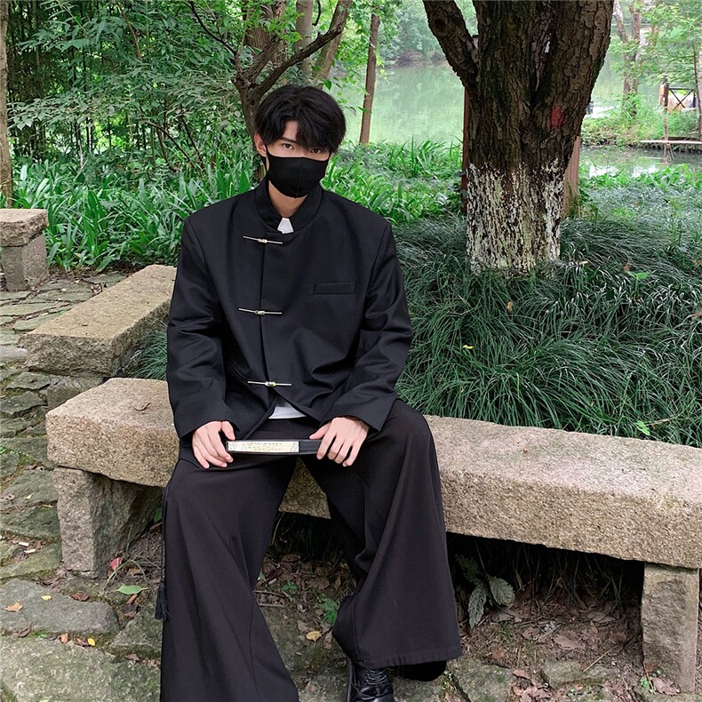 新中式金属搭扣设计西服男大码情侣西装男外套XF77858P85控128,男装西服,星座226-1