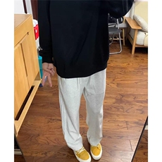 1506/QGE1620A0/P46加绒加厚裤子男款灰色直筒长裤宽松阔腿卫裤，男装休闲裤，星座1506