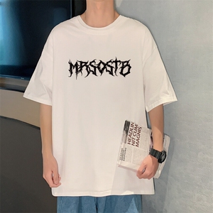 wassup happy纯棉短袖t恤男士夏季2025新款宽松oversize美式半袖图片